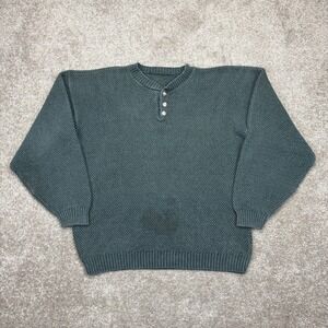 Vintage Heavyweight Knit Henley Large